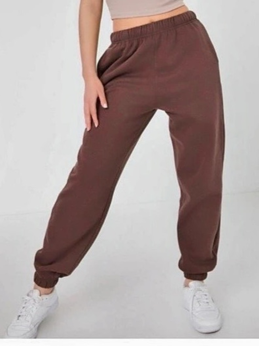 Garage Women’s Boyfriend Fleece Joggers Brown Size XL NWOT